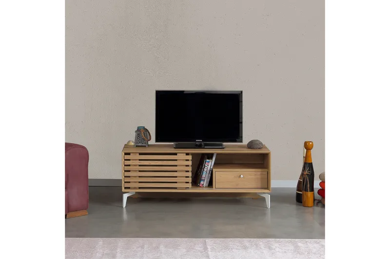 Comfortale Tv-bänk 100 cm - Grå Trä - Möbler - TV- & Mediamöbler - TV bänk & mediabänk