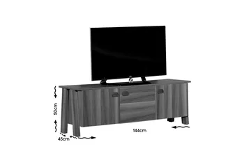 Comfortale Tv Bänk 144 cm med Förvaring i Mörkt Trä - Brun - Möbler - TV- & Mediamöbler - TV bänk & mediabänk
