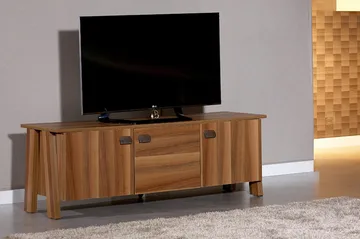 Comfortale Tv Bänk 144 cm med Förvaring i Mörkt Trä - Brun - Möbler - TV- & Mediamöbler - TV bänk & mediabänk