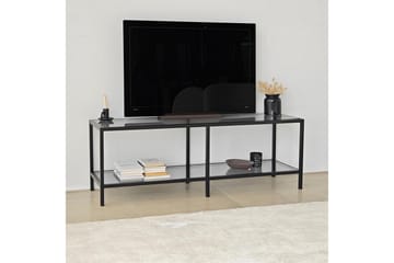 Condurso Golvstående Tv-bänk 130 cm i Metall och Glas - Rökgrå - Möbler - TV- & Mediamöbler - TV bänk & mediabänk