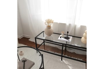 Condurso Golvstående Tv-bänk 130 cm med Förvaring i Glas och Metall - Svart - Möbler - TV- & Mediamöbler - TV bänk & mediabänk
