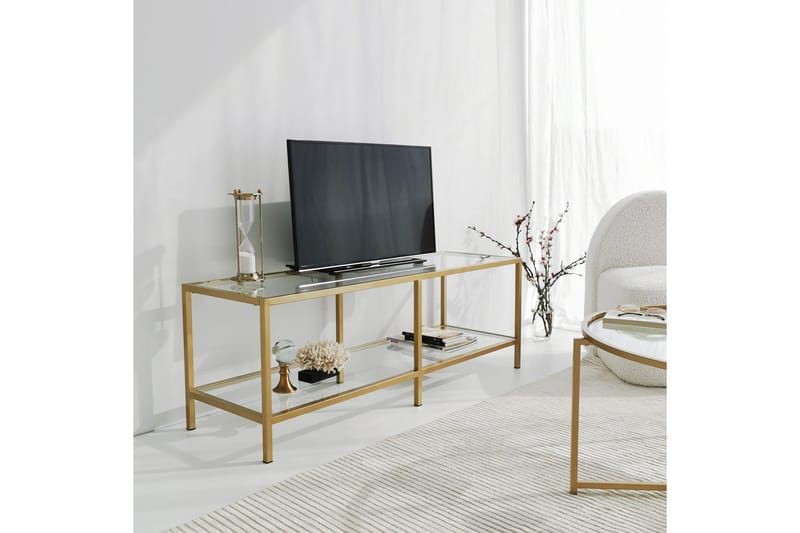 Condurso Tv-bänk 130 cm - Guld - Möbler - TV- & Mediamöbler - TV bänk & mediabänk