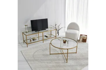 Condurso Tv-bänk 130 cm - Guld - Möbler - TV- & Mediamöbler - TV bänk & mediabänk