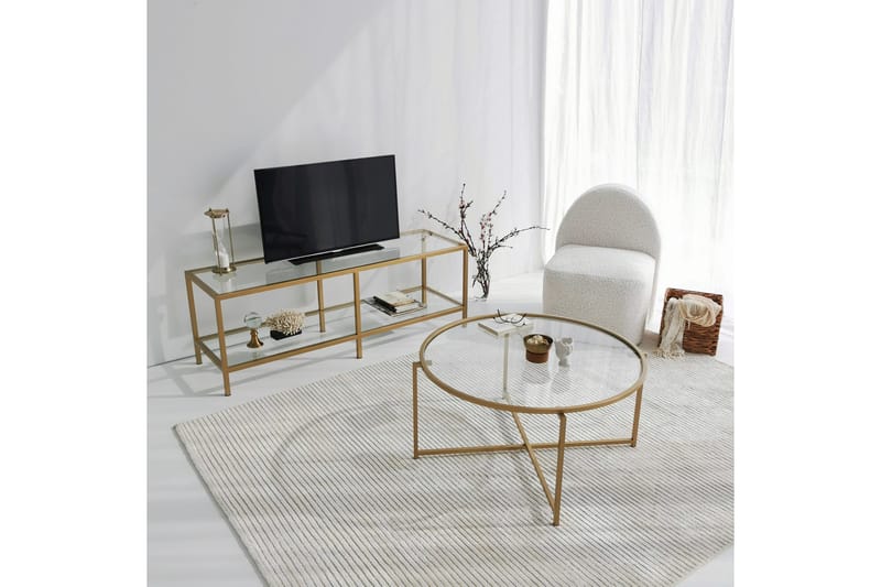 Condurso Tv-bänk 130 cm - Guld - Möbler - TV- & Mediamöbler - TV bänk & mediabänk