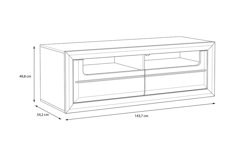 Corlius Tv-bänk 144 cm - Beige/Brun - Möbler - TV- & Mediamöbler - TV bänk & mediabänk
