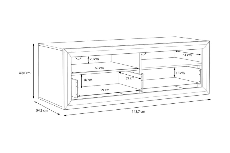 Corlius Tv-bänk 144 cm - Beige/Brun - Möbler - TV- & Mediamöbler - TV bänk & mediabänk