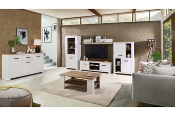 Crumpton TV-Bänk 161 cm - Vit/Brun - Möbler - TV- & Mediamöbler - TV bänk & mediabänk