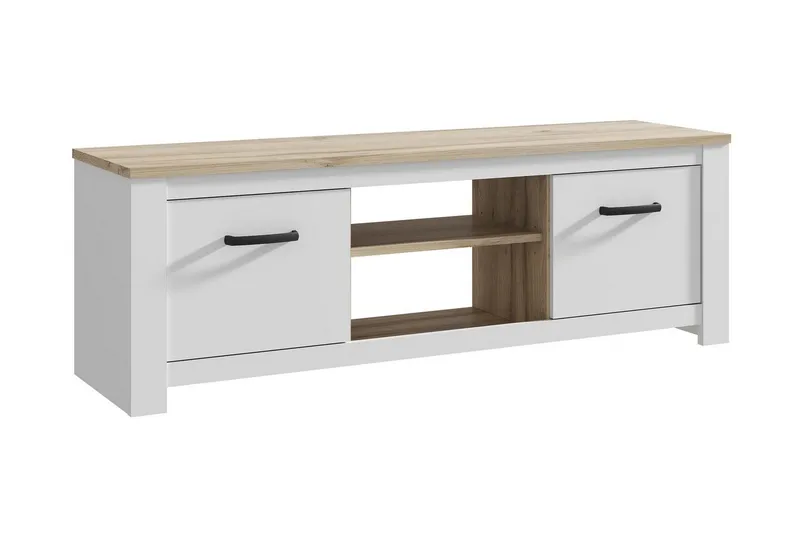 Crumpton TV-Bänk 161 cm, Vit/Brun