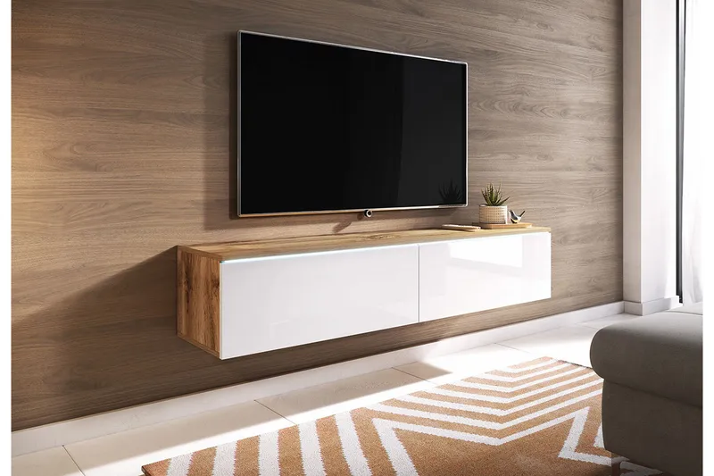 Cuguen Tv-skåp 140 cm - Vit/Natur - Möbler - TV- & Mediamöbler - TV-skåp