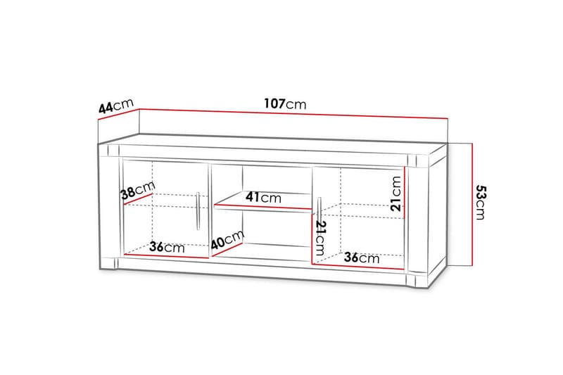 Dallas TV-bänk 137x43,5x53 cm LED-belysning - Beige/Grå - Möbler - TV- & Mediamöbler - TV bänk & mediabänk