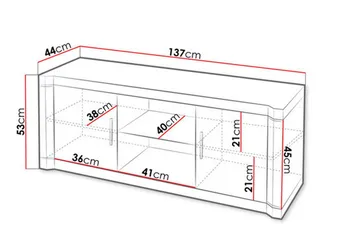 Dallas TV-bänk 137x44x53 cm LED-belysning - Beige/Grå - Möbler - TV- & Mediamöbler - TV bänk & mediabänk