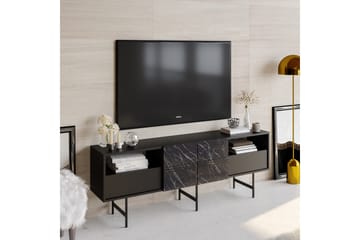 Dasaki Golvstående TV Bänk 180 cm med Förvaring i Målat Trä - Antracit - Möbler - TV- & Mediamöbler - TV bänk & mediabänk