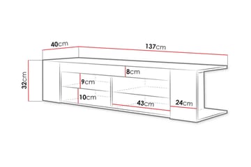 Davalos Golvstående TV Bänk 137 cm med Förvaring i Ek - Brun - Möbler - TV- & Mediamöbler - TV bänk & mediabänk