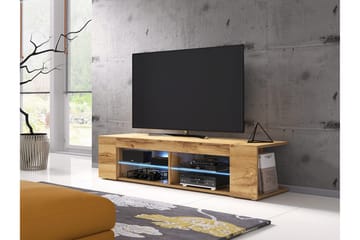 Davalos Golvstående TV Bänk 137 cm med Förvaring i Ek - Brun - Möbler - TV- & Mediamöbler - TV bänk & mediabänk