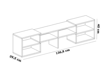 Decorotika Golvstående Utdragbar Tv Bänk 136 cm med Förvaring i Målat Trä - Vit - Möbler - TV- & Mediamöbler - TV bänk & mediabänk