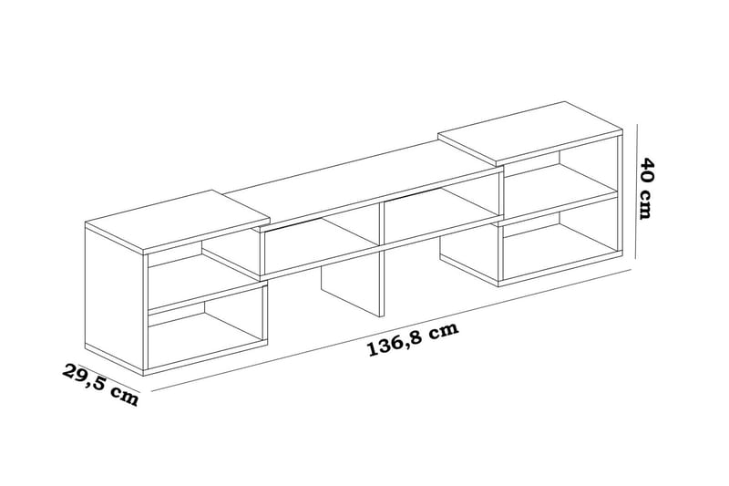 Decorotika Golvstående Utdragbar Tv Bänk 136 cm med Förvaring i Målat Trä - Vit - Möbler - TV- & Mediamöbler - TV bänk & mediabänk