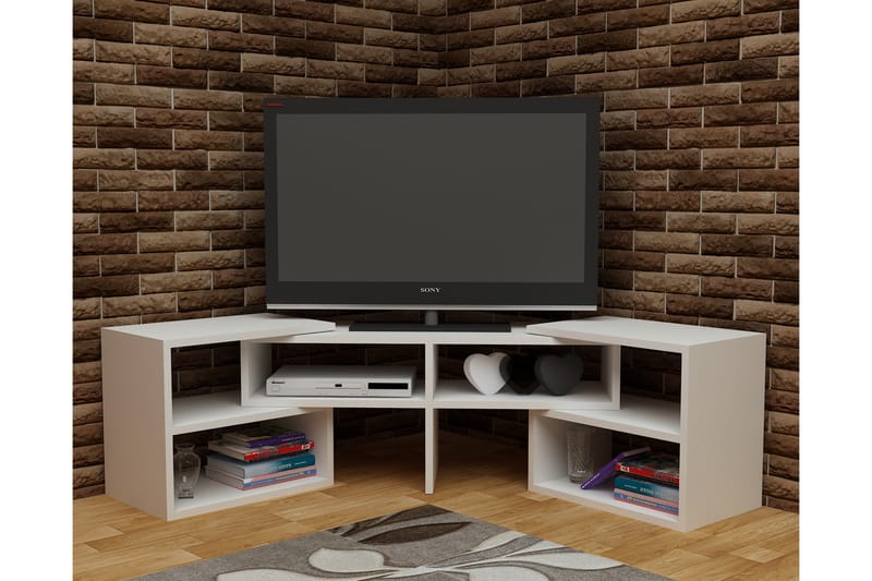 Decorotika Golvstående Utdragbar Tv Bänk 136 cm med Förvaring i Målat Trä - Vit - Möbler - TV- & Mediamöbler - TV bänk & mediabänk