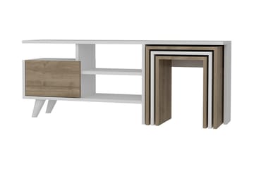 Decorotika Tv-bänk 120 cm - Vit/Valnöt - Möbler - TV- & Mediamöbler - TV bänk & mediabänk