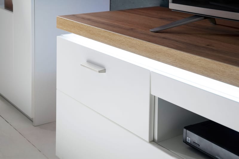 Degaust TV-Bänk 156 cm - Vit/Ek - Möbler - TV- & Mediamöbler - TV bänk & mediabänk