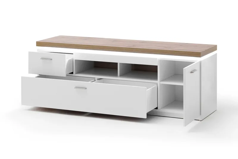 Degaust TV-Bänk 156 cm - Vit/Ek - Möbler - TV- & Mediamöbler - TV bänk & mediabänk