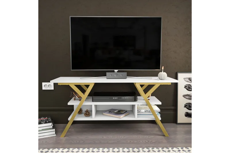 Desgrar Tv-bänk 120x55 cm - Guld - Möbler - TV- & Mediamöbler - TV bänk & mediabänk
