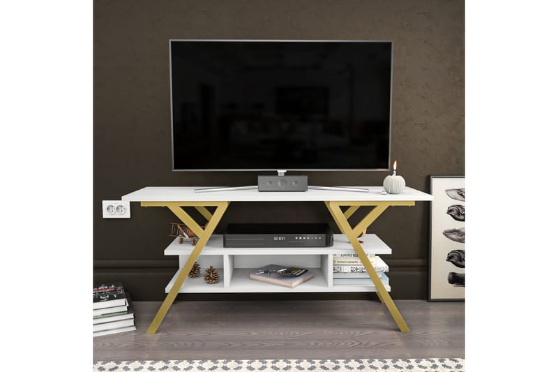 Desgrar Tv-bänk 120x55 cm - Guld - Möbler - TV- & Mediamöbler - TV bänk & mediabänk