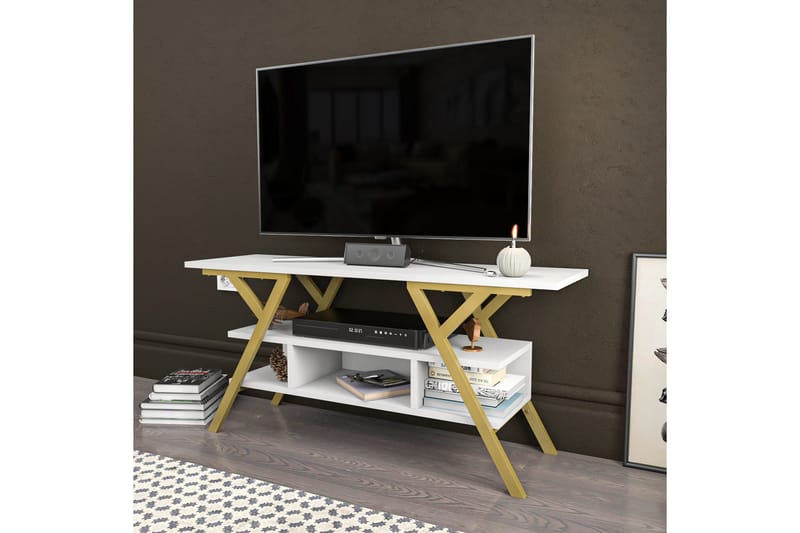 Desgrar Tv-bänk 120x55 cm - Guld - M öbler - TV- & Mediamöbler - TV bänk & mediabänk
