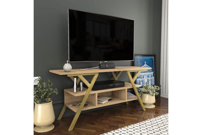 Desgrar Tv-bänk 120x55 cm - Guld - Möbler - TV- & Mediamöbler - TV bänk & mediabänk