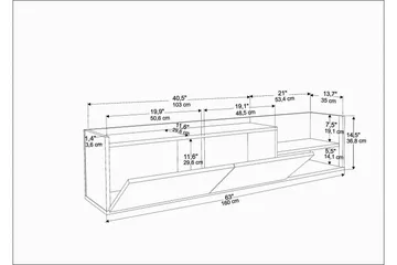 Desgrar Tv-bänk 160x36,8 cm - Vit - Möbler - TV- & Mediamöbler - TV bänk & mediabänk