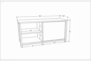 Desgrar Tv-bänk 89,6x50,8 cm - Guld - Möbler - TV- & Mediamöbler - TV bänk & mediabänk