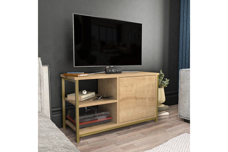 Desgrar Tv-bänk 89,6x50,8 cm - Guld - Möbler - TV- & Mediamöbler - TV bänk & mediabänk