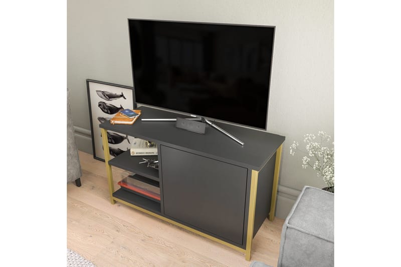 Desgrar Tv-bänk 89,6x50,8 cm - Guld - Möbler - TV- & Mediamöbler - TV bänk & mediabänk