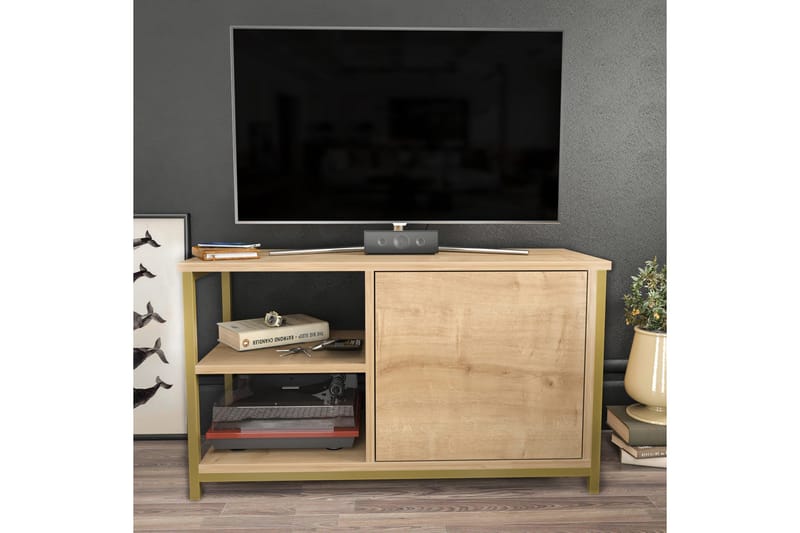 Desgrar Tv-bänk 89,6x50,8 cm - Guld - Möbler - TV- & Mediamöbler - TV bänk & mediabänk
