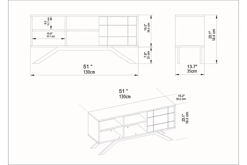 Einbeck Tv-bänk 130 cm - Svart - Möbler - TV- & Mediamöbler - TV bänk & mediabänk