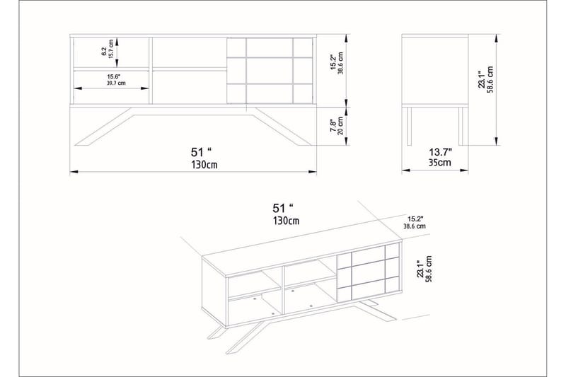Einbeck Tv-bänk 130 cm - Svart/Mörkbrun - Möbler - TV- & Mediamöbler - TV bänk & mediabänk