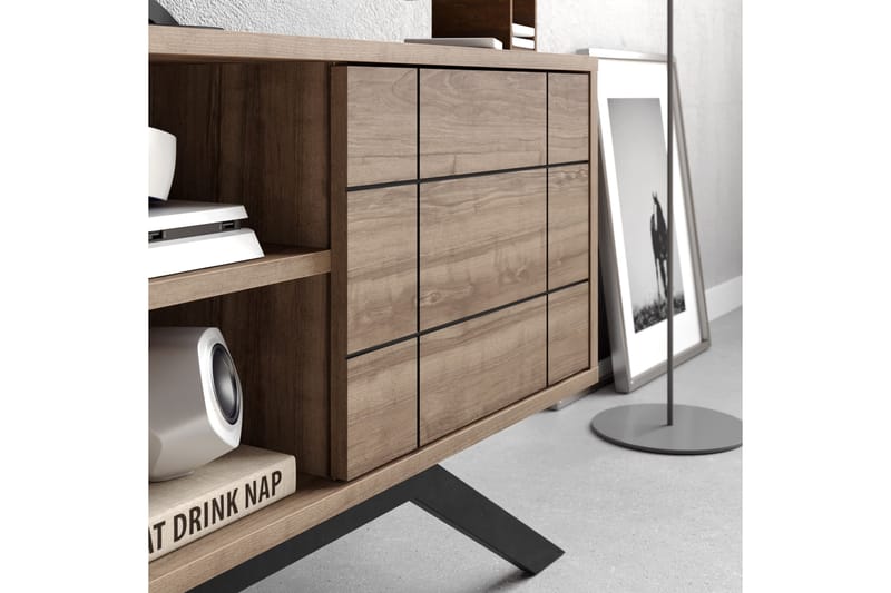 Einbeck Tv-bänk 130 cm - Svart/Mörkbrun - Möbler - TV- & Mediamöbler - TV bänk & mediabänk
