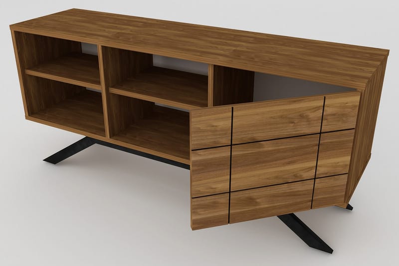 Einbeck Tv-bänk 130 cm - Svart/Mörkbrun - Möbler - TV- & Mediamöbler - TV bänk & mediabänk