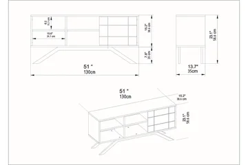 Einbeck Tv-bänk 130 cm - Vit/Guld - Möbler - TV- & Mediamöbler - TV bänk & mediabänk