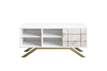 Einbeck Tv-bänk 130 cm - Vit/Guld - Möbler - TV- & Mediamöbler - TV bänk & mediabänk