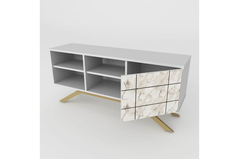 Einbeck Tv-bänk 130 cm - Vit/Guld - Möbler - TV- & Mediamöbler - TV bänk & mediabänk