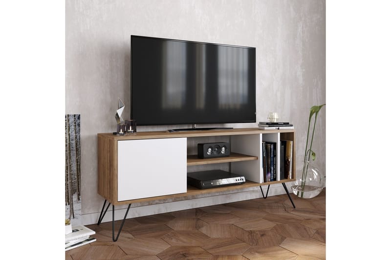 Ficociello TV-Bänk 140 cm - Valnöt|Svart|Vit - Möbler - TV- & Mediamöbler - TV bänk & mediabänk