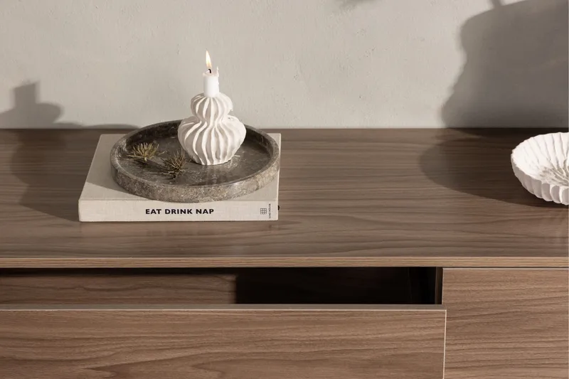 Frihamn Tv-bänk 160x45 cm Brun - Venture Home - Möbler - TV- & Mediamöbler - TV bänk & mediabänk