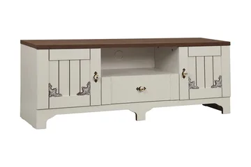 Gaszpar Tv-bänk 140 cm - Vit/Valnöt - Möbler - TV- & Mediamöbler - TV bänk & mediabänk