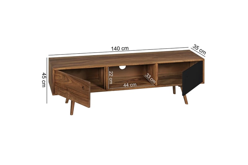 Gateau Golvstående TV Bänk 140 cm med Förvaring i Ljust Trä - Brun - Möbler - TV- & Mediamöbler - TV bänk & mediabänk