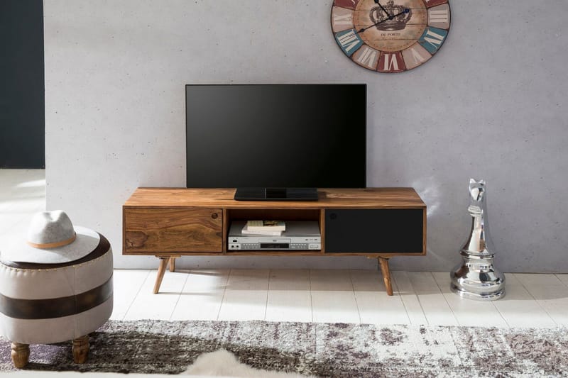 Gateau Golvstående TV Bänk 140 cm med Förvaring i Ljust Trä - Brun - Möbler - TV- & Mediamöbler - TV bänk & mediabänk