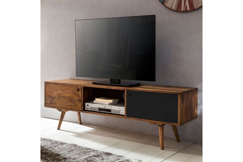 Gateau Golvstående TV Bänk 140 cm med Förvaring i Ljust Trä - Brun - Möbler - TV- & Mediamöbler - TV bänk & mediabänk