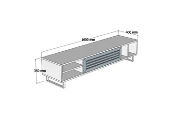Gersby Golvstående TV Bänk 160 cm med Förvaring i Ljust Trä - Grå|Beige - Möbler - TV- & Mediamöbler - TV bänk & mediabänk