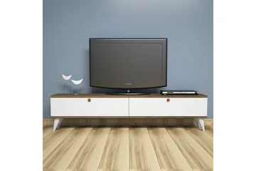 Gersby TV-Bänk 160 cm - Vit/Brun - Möbler - TV- & Mediamöbler - TV bänk & mediabänk