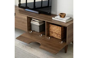 Grotte Tv Bänk 180 cm med Förvaring i Valnöt - Brun - Möbler - TV- & Mediamöbler - TV bänk & mediabänk