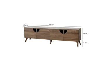 Grotte Tv Bänk 180 cm med Förvaring i Valnöt - Brun - Möbler - TV- & Mediamöbler - TV bänk & mediabänk